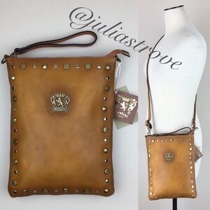 Pratesi Firenze Leather Crossbody Wristlet Purse